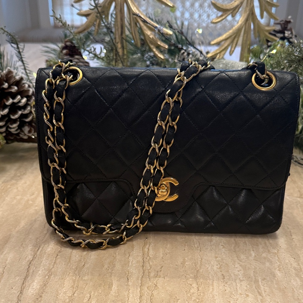 CHANEL Black Curved Flap 9” Bag - Picture 3 of 7